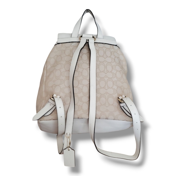 COACH F30275 Outline Signature Billie Khaki Chalk Jacquard Backpack - Picture 2 of 14